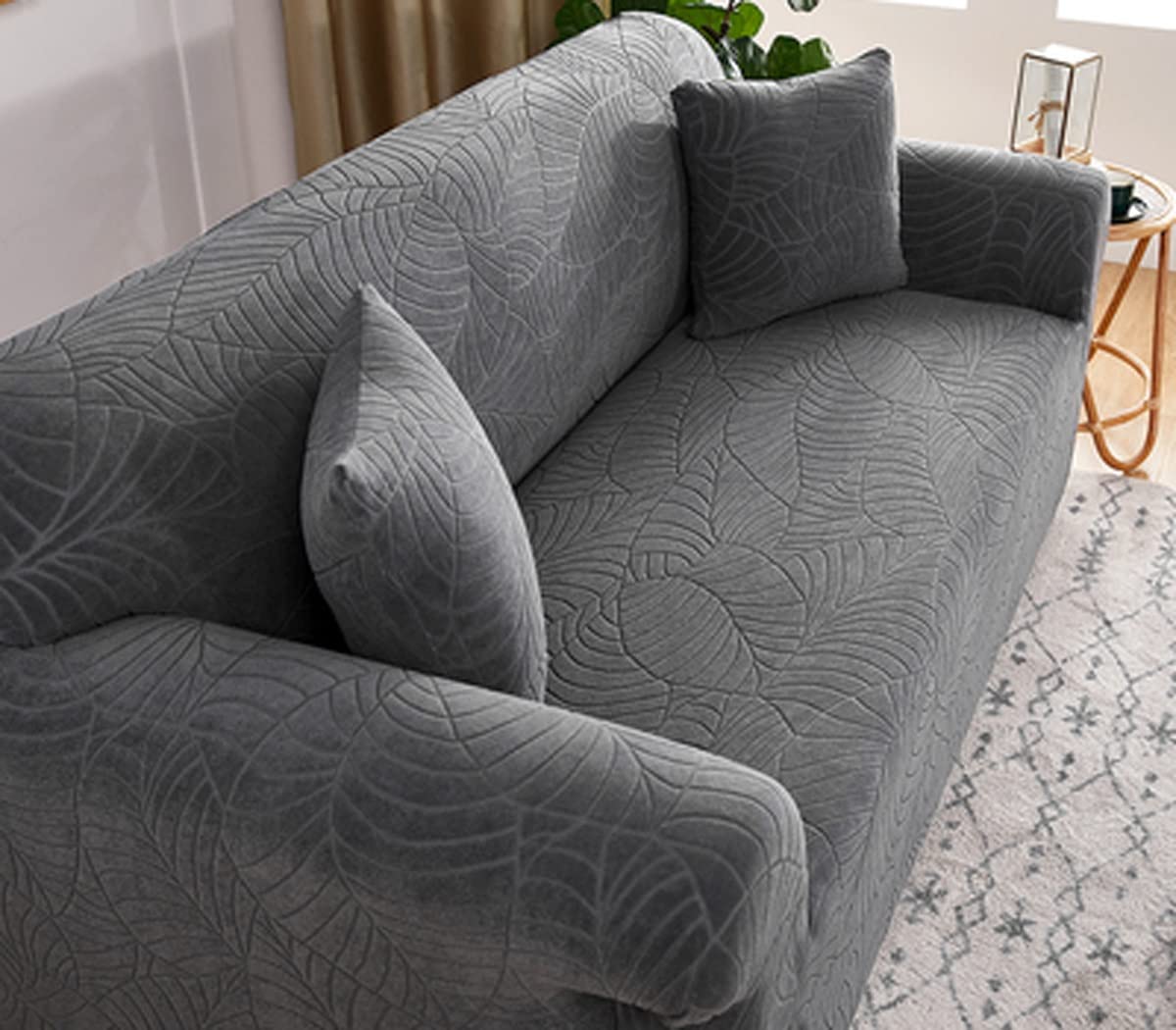 uyeoco Sofa Slipcover 3 2 4 1 Seater Couch Cover Grey/Beige/Green/Blue Stretch Recliner Sofa Cover Furniture Protector Dogs Pet Friendly Fitted Couch Slipcover (Color : D, Size : 1 seater (90-140cm))