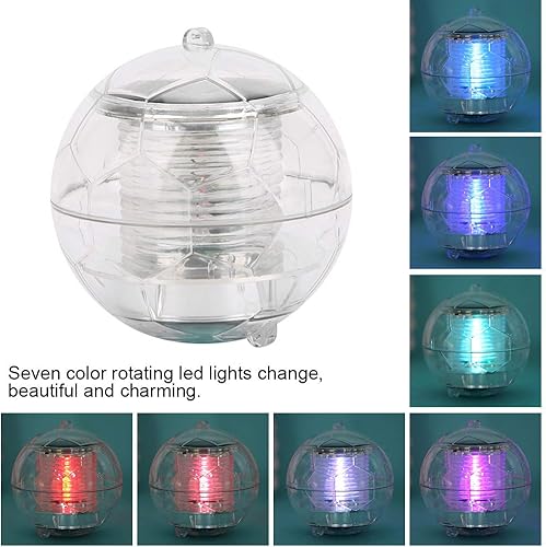 Miniatura 4 de Oumefar Luces de piscina con energía solar, luz flotante LED para estanque, decoración de lámpara, cambio de color automático para piscina, jardín