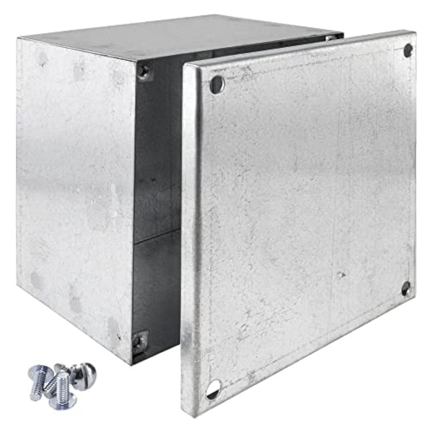 Royal Apex Metal Adaptable Plain Galvanished Electronic Project Junction Enclosure Box BS4568 for Commercial,Industrial Use Etc (150X150X75MM)