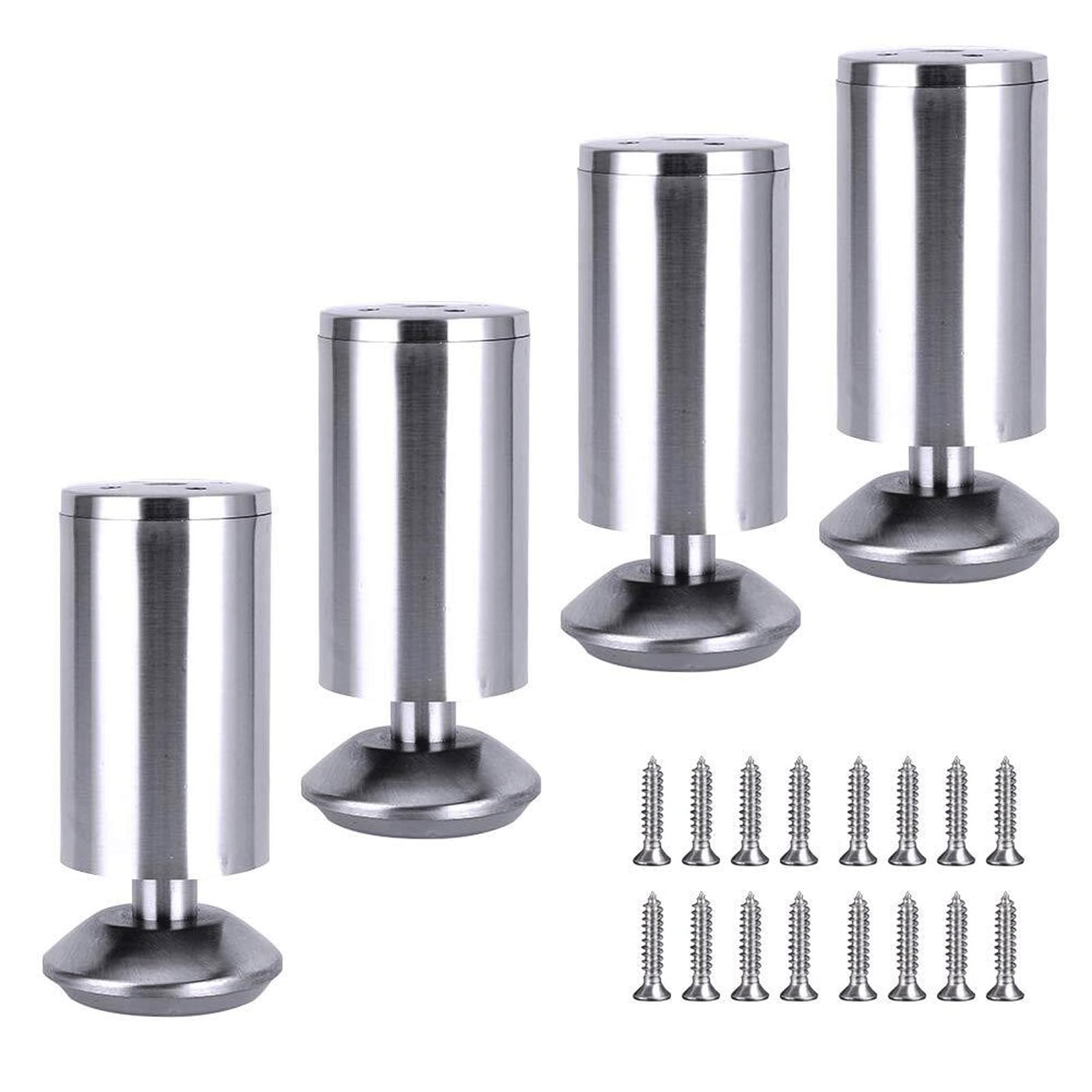 UYHBCNQD Metal Furniture Legs 4Pcs Replacement Legs Set Stainless Steel Furniture Foot Bathroom Table Feet Bed Support Legs Load-Bearing(6cm)