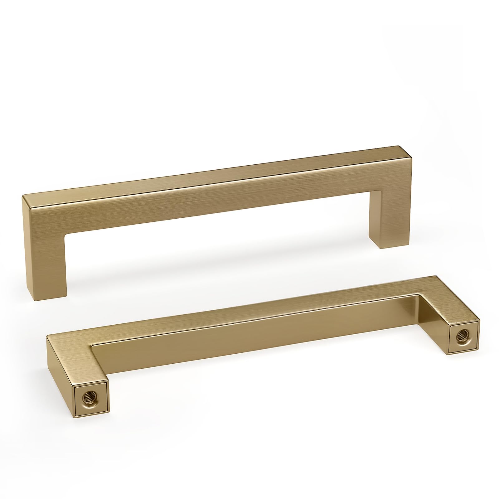 Tiradores de cocina de 128 mm en oro champán para renovar muebles desgastados sin hacer obras