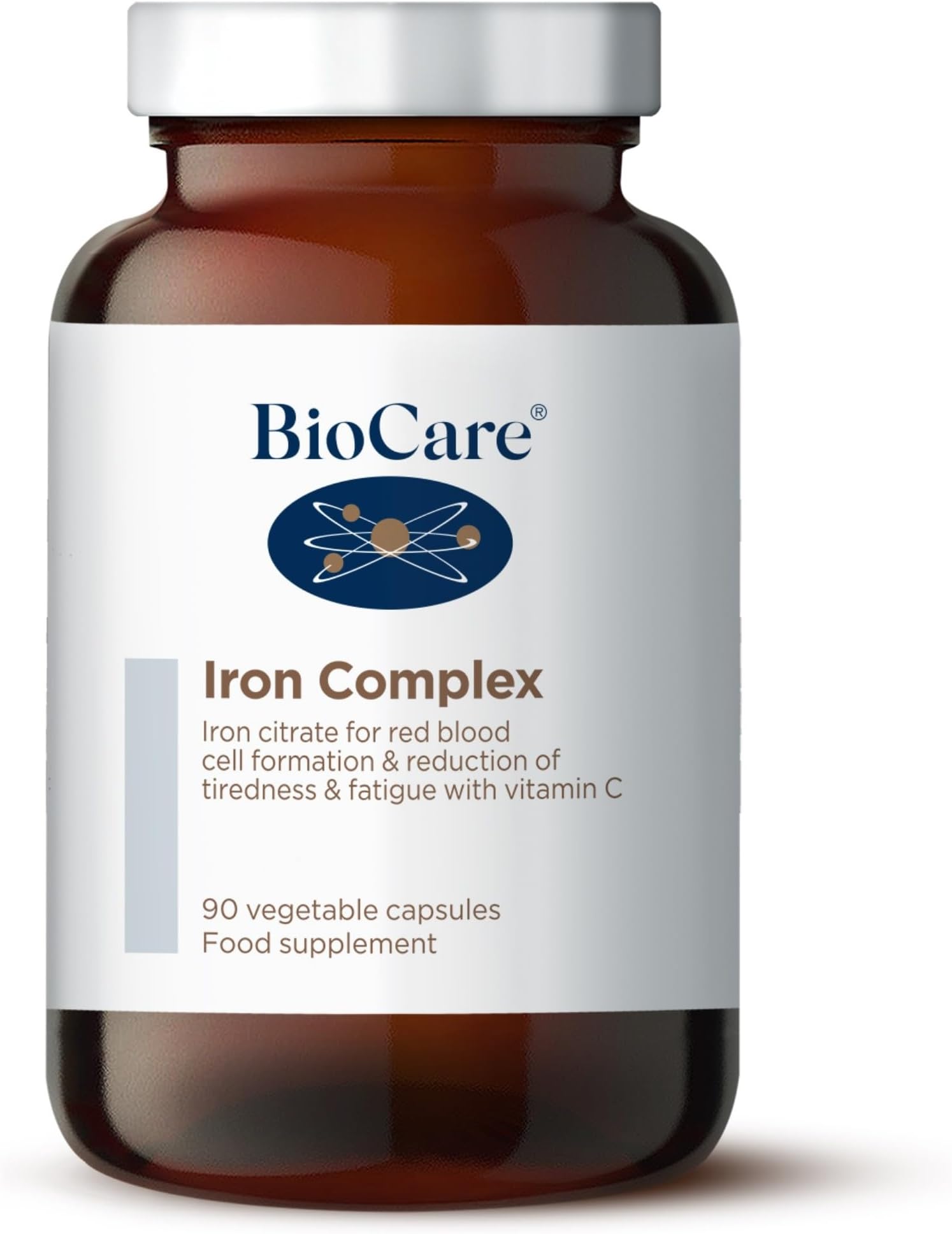 Iron Complex - Iron, Vitamin C and B2 for Red Blood Cell Formation, Energy and Fatigue Reduction - 90 Capsules