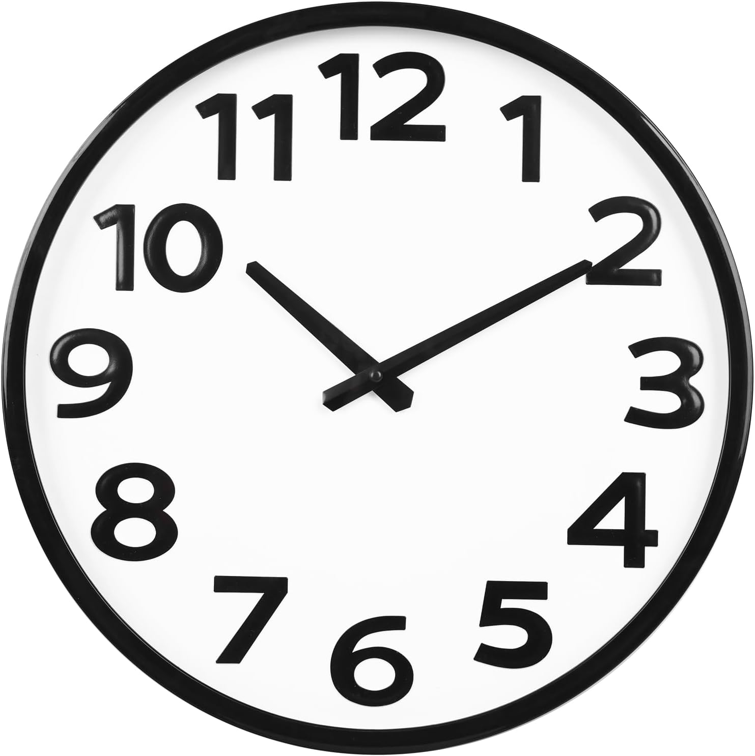 Crosstime 16 Inch Large Wall Clock Battery Operated Silent with Big Numbers Easy to Read, Analog Quartz Modern Clock for Living Room, Office, School or Seniors
