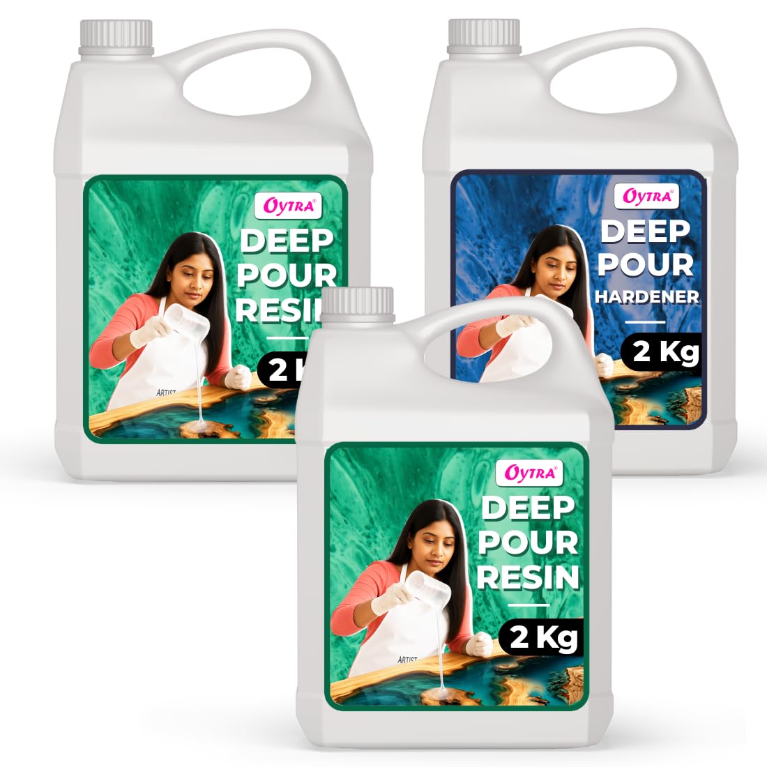 Sponsored Ad - Oytra Deep Pour Casting Liquid Hardener 2 1 Ratio Art Materials Crystal Clear Craft Epoxy Resin for Wood Perfect for Professional Tabletop Preservation and Large DIY Cast Art Projects (6 Kg)