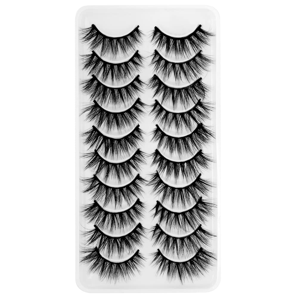 BlueSmurfs Künstliche Wimpern, Katzenaugenwimpern, Großpackung, Kunstnerz, 3D, flauschig, Weihnachten, 10 Paar