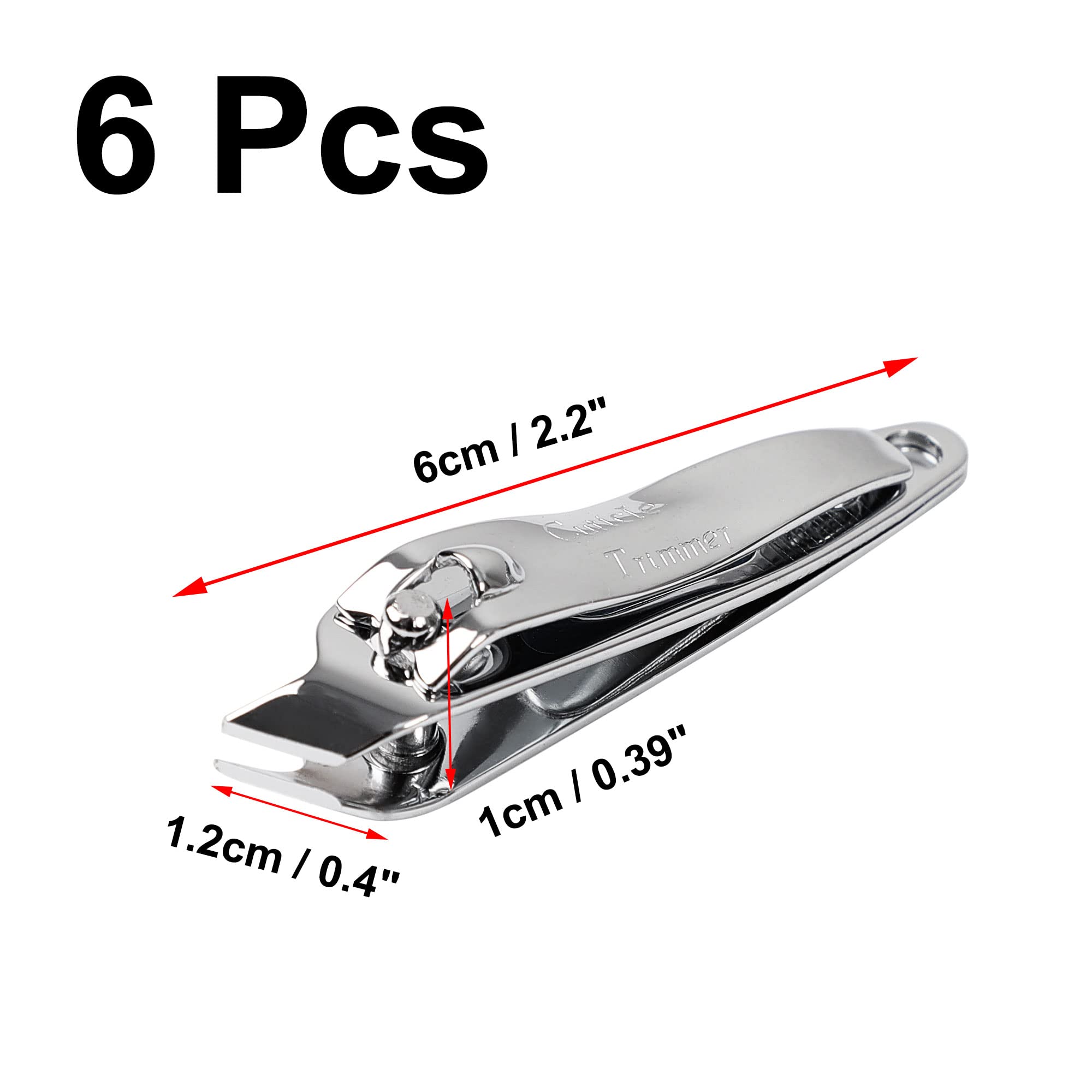 sourcingmap 6 PCS Nail Clippers Set, Sharp Metal Slanted Edge Toenail Fingernail Clippers - Image 2