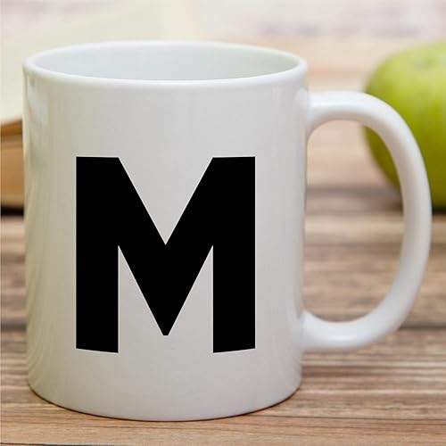 Miniatura 3 de Retreez Taza de café de cerámica con monograma del alfabeto de la A a la Z con monograma de 11 onzas, agradecimiento de graduación, agradecimiento,