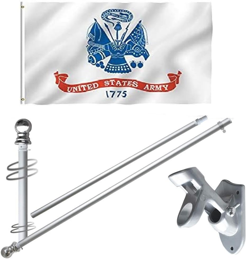 Military Flag and Flagpole Set, Available for Each Armed