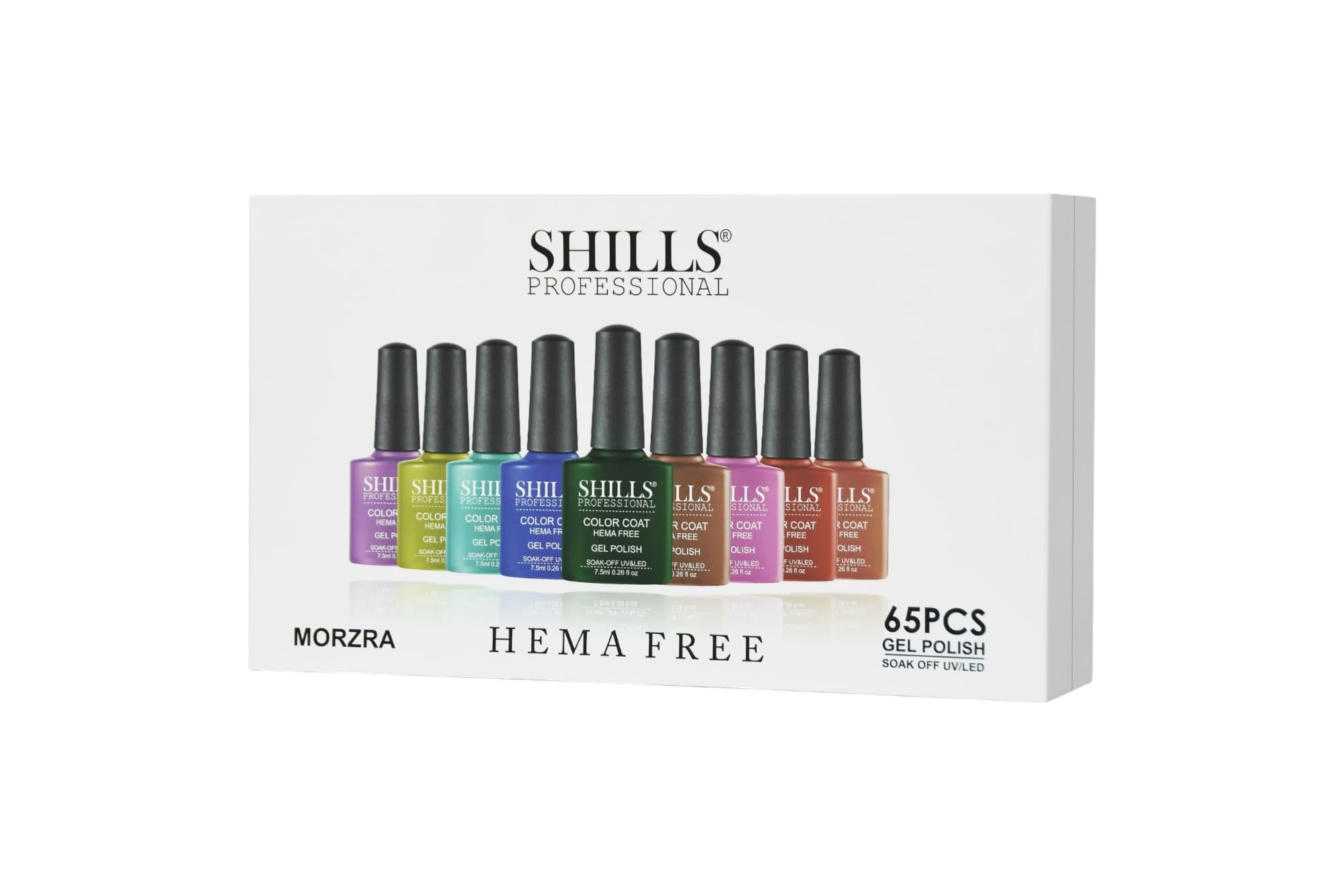 SHILLS PROFESSIONAL 65-Piece Hema Free Gel Polish Set, Soak-Off UV/LED Compatible, 7.5ml Each-picture-16