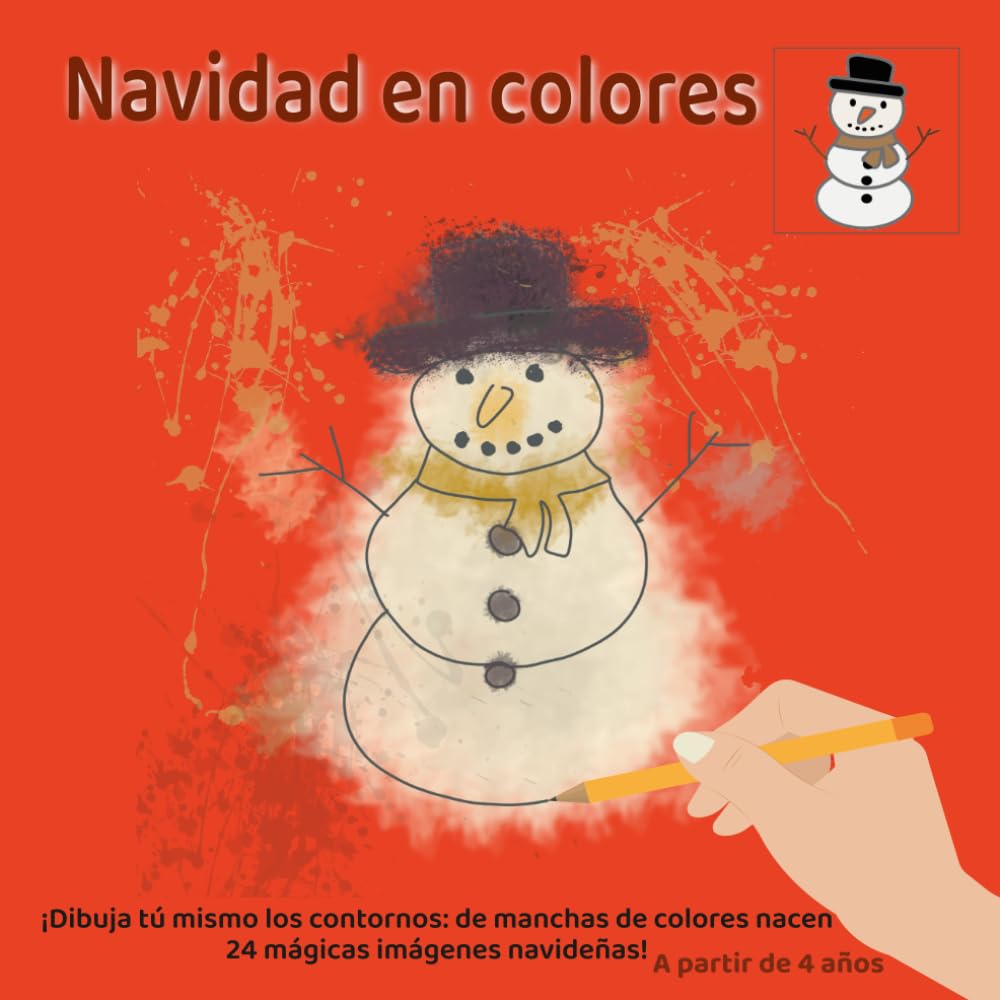 Navidad en colores: Dibuja tú mismo los contornos – de manchas de colores nacen 24 mágicas imágenes navideñas