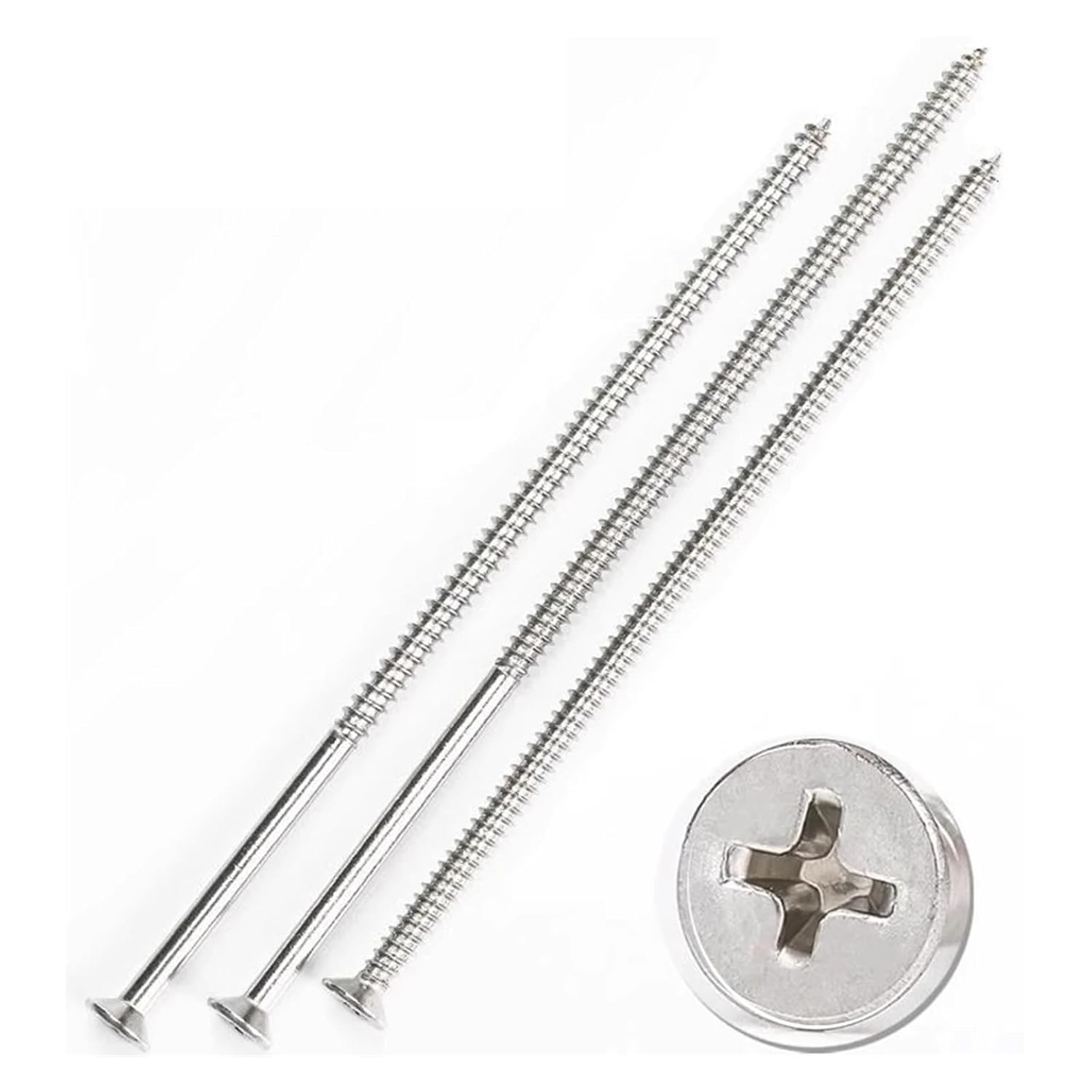 M4 M5 304 Stainless Steel Flat-Head Extended Self-Tapping Screws for Switch Socket Panel Countersunk Wood Long(190mm(10pcs),M4)