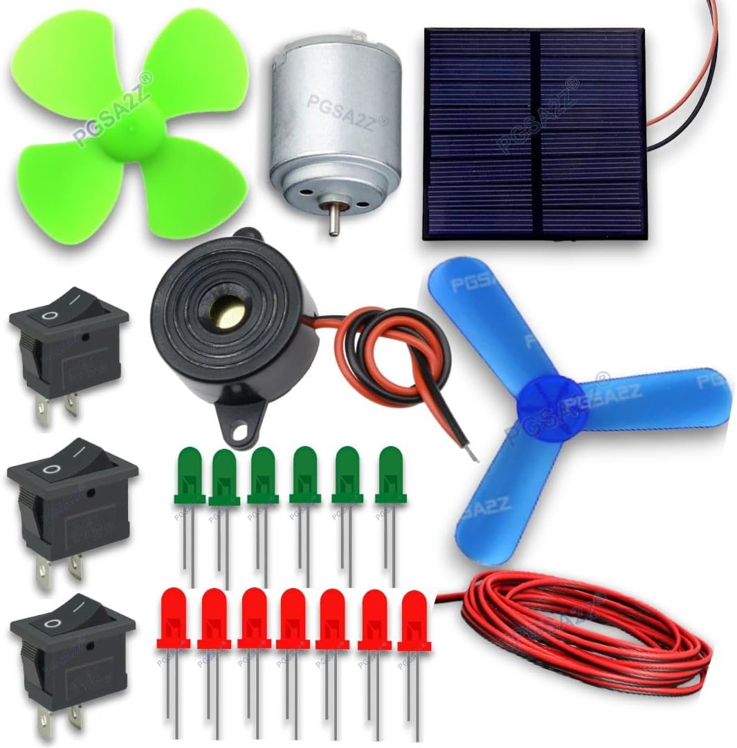 Solar Science Kit for School Projects - 3 in 1 DIY Kit with Multicolor Lights.