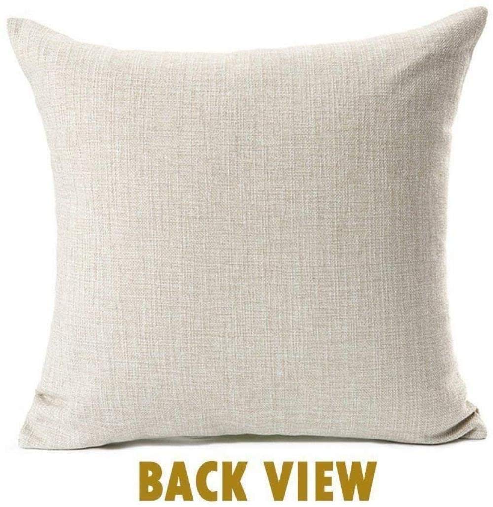 Federa decorativa per cuscino, 18 x 18 cm, in cotone e lino, cuscino per divano, letto (inserto non incluso) Natale_4