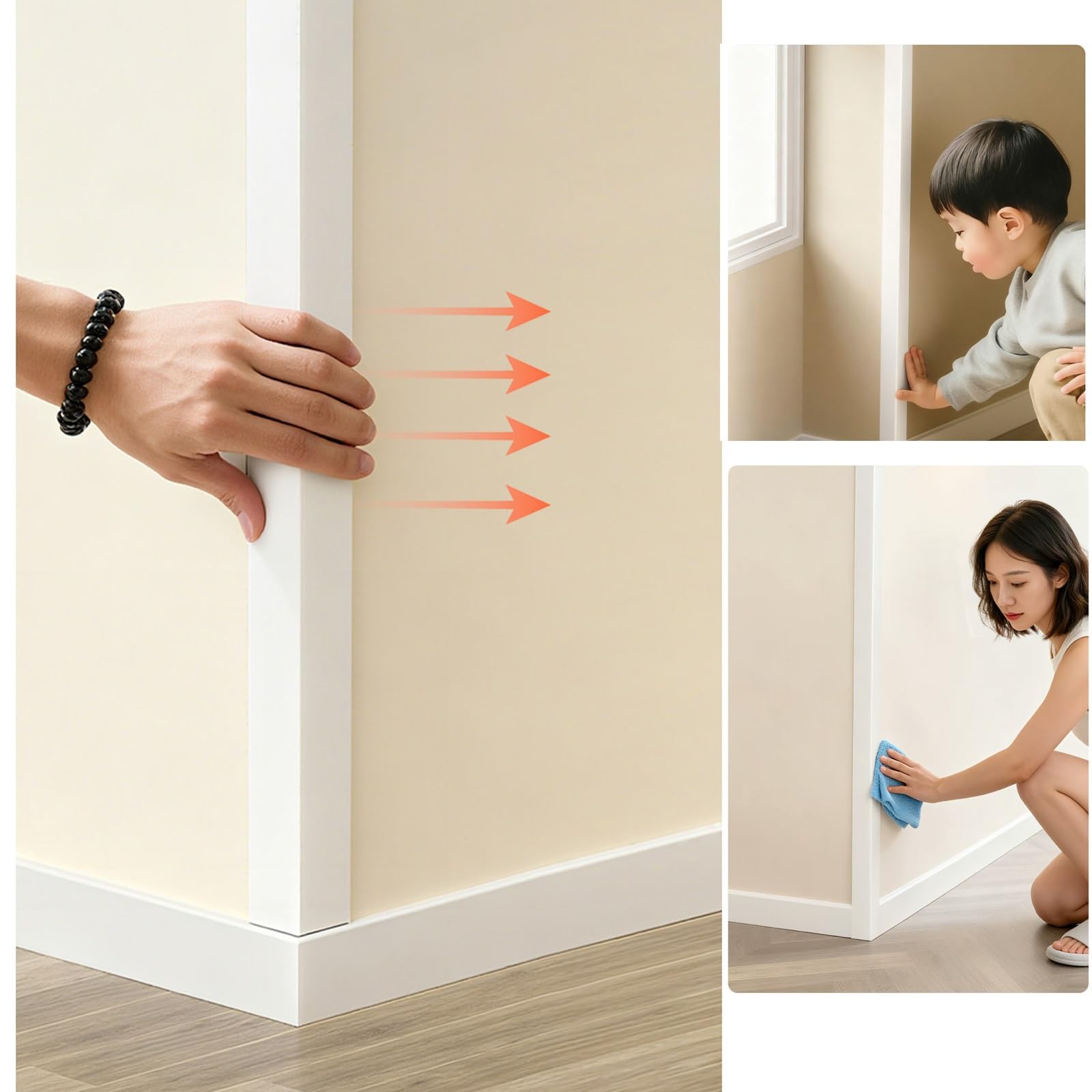 Wand-Eckenschutz PVC Kunststoffwinkel – Selbstklebende L-Profil Kantenschutzleiste in Holzoptik, Multifunktionaler Schutz für Wohnzimmer, Wände & Kanten(Yellow Wood,3.0cmx2.7m(WxL))