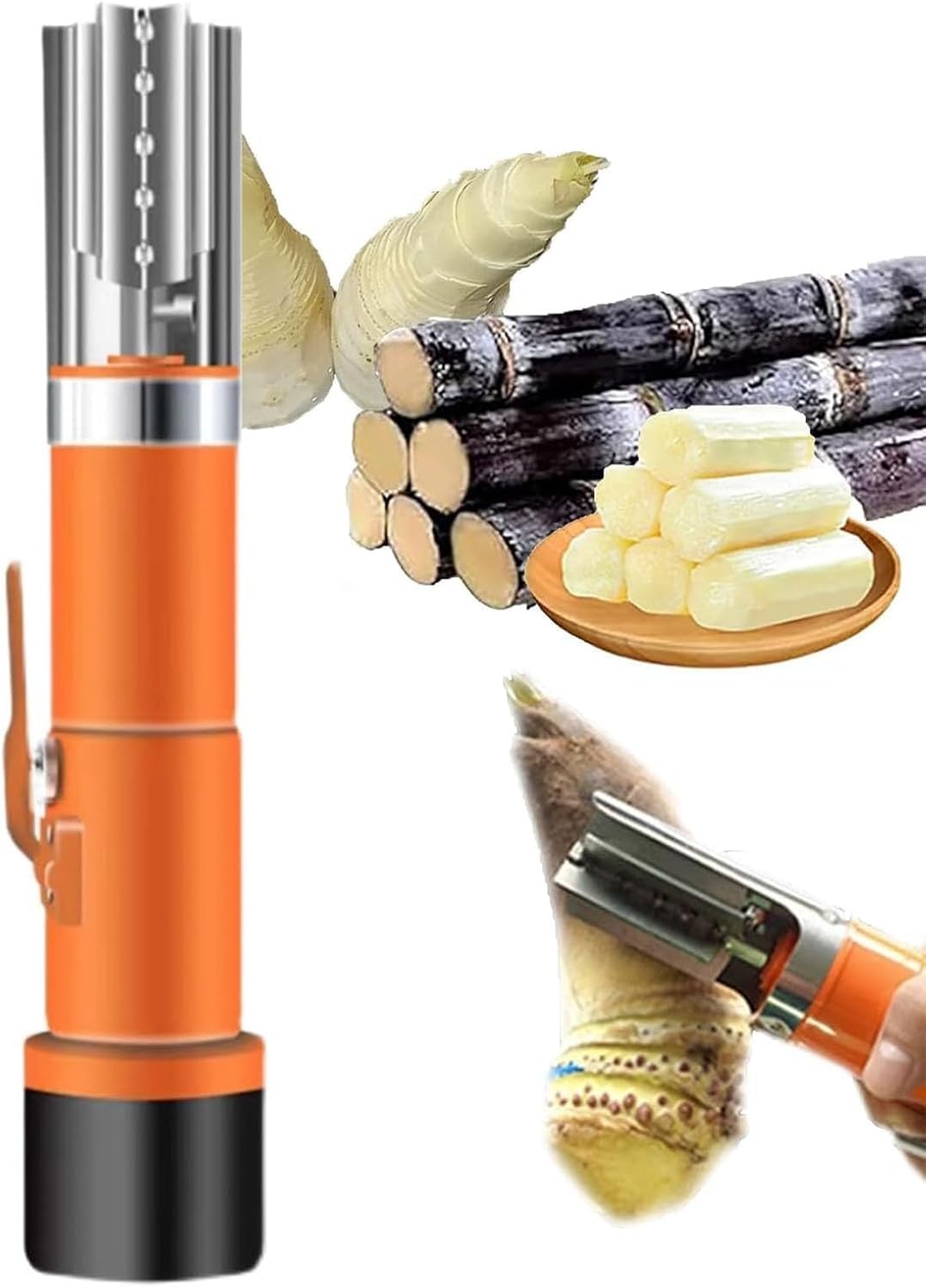 Machine Automatique À Racler La Canne À Sucre, Éplucheuse Électrique Pour Canne À Sucre, Avec Couvercle De Protection, Pour Divers Fruits Et Légumes, Tels Que La Canne À Sucre, La Noix De Coco,