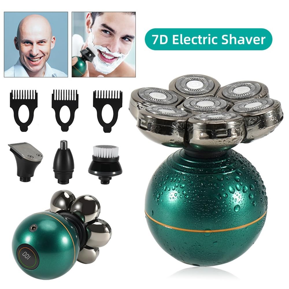 Rasoio elettrico da uomo, ricaricabile 4 in 1 7D testa di taglio galleggiante rasoio elettrico/macchina calva rasoio elettrico da uomo rasoio elettrico facciale rasatura balde (colore:
