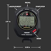 Vista 2 de Cronómetro deportivo con temporizador de 100X2 vueltas de memoria dividida/cronometraje de 0.001 segundos, cronómetro profesional con alarma de gran