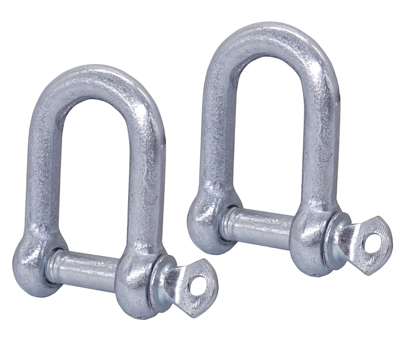 2 Verzinkte Schäkel – 16 Mm, Mit Stift, D-Ring, Robust – Für Hebezeuge, Ketten & Seile