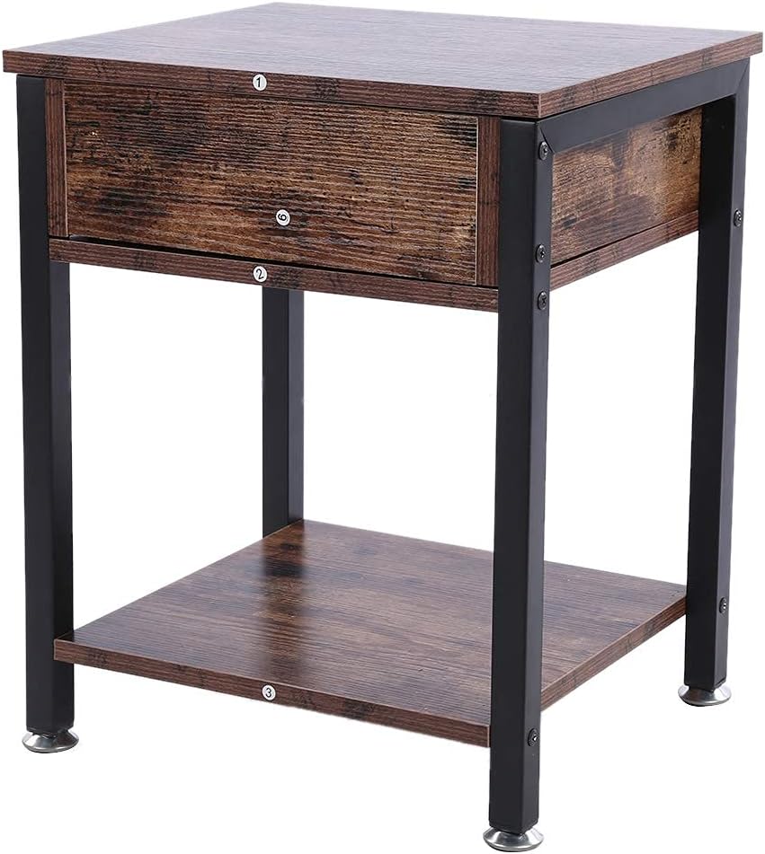 ベッドサイドテーブル インダストリアルヴィンテージベッドサイドキャビネット多機能フロアキャビネット木製サイドソファエンドテーブルナイトスタンド寝室用引き出し付き小型収納キャビネットリビングルームオフィスブラウン 40x34x50cm サイドテーブル Www ベッドサイドテーブル インダストリアルヴィンテージベッドサイドキャビネット多機能フロアキャビネット木製サイドソファエンドテーブルナイトスタンド寝室用引き出し付き小型収納キャビネットリビングルームオフィスブラウン 40x34x50cm サイドテーブル Www