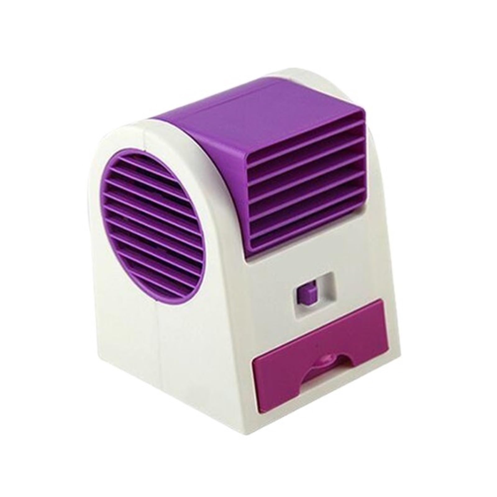 Cczrd Purple Usb Battery Dual-Use Mini Conditioner Cooling Fan Office Desktop Bladeless Air Conditioning Fans Humidification Ventilator Airflow Comfort Refreshing Breeze(Purple)