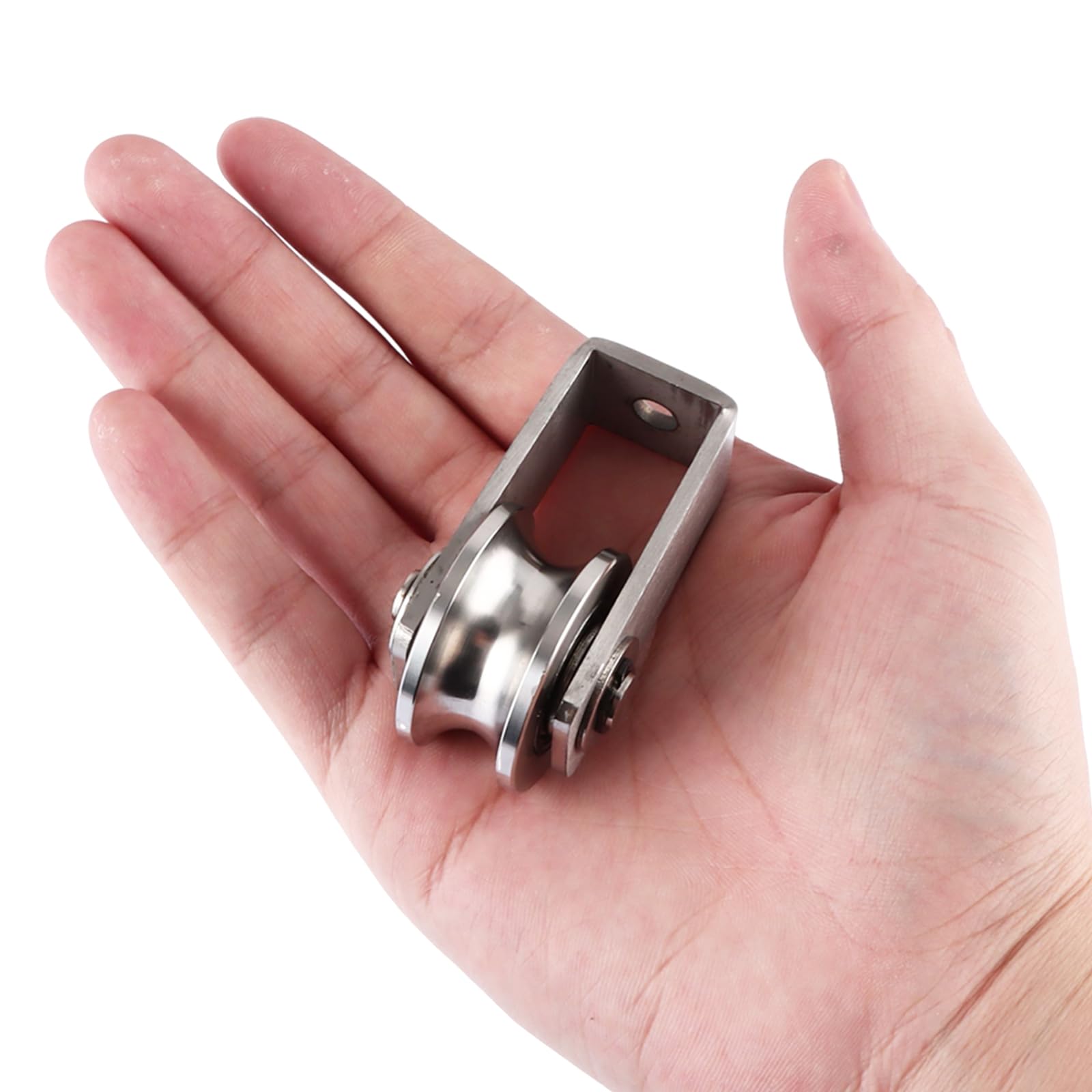 STARVAST Lot de 2 poulies de 34 mm avec tréteau à souder, en acier inoxydable, capacité de charge 250 kg, convient pour portails automatiques et câbles en acier jusqu'à 10 mm