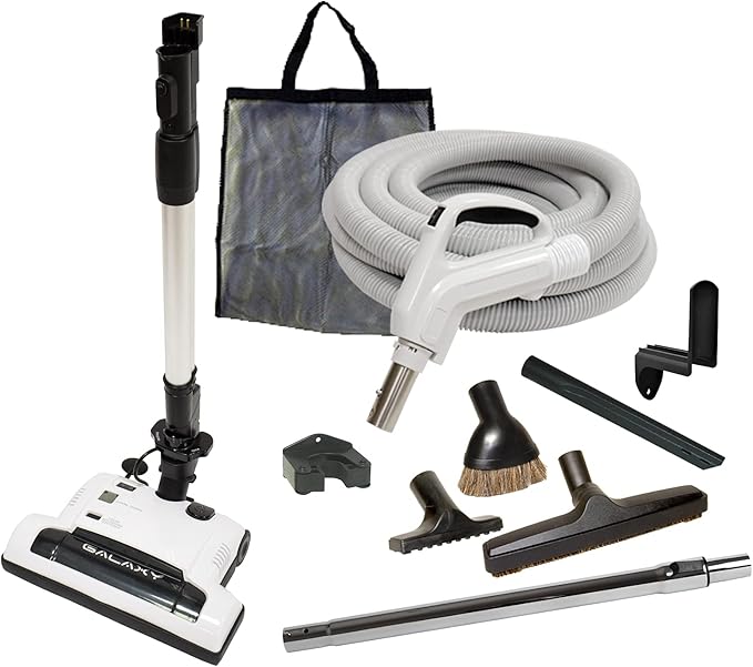 35' Deluxe Galaxy Central Vacuum Kit with Hose, Power Head