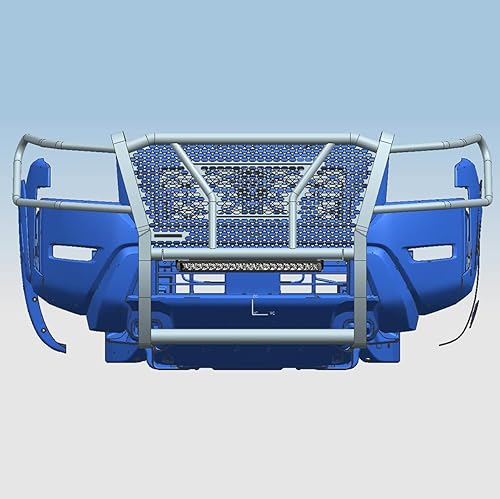 Miniatura 5 de Black Horse - Cepillo de rejilla resistente y modular negro con luz LED de una sola fila, compatible con Nissan Frontier-RU-NIFR22-B-K2 2022-2024