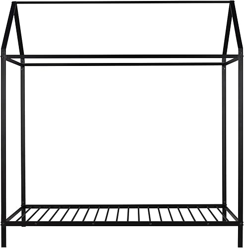 Miniatura 5 de Bellemave Montessori - Cama individual para niños, marco de cama de metal, plataforma de metal, cama para niños y niñas, color negro