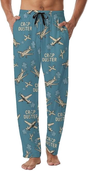 Pajama Pants for Men Printed Pajama Bottoms Drawstring Lounge Pants Sleepwear with Pockets