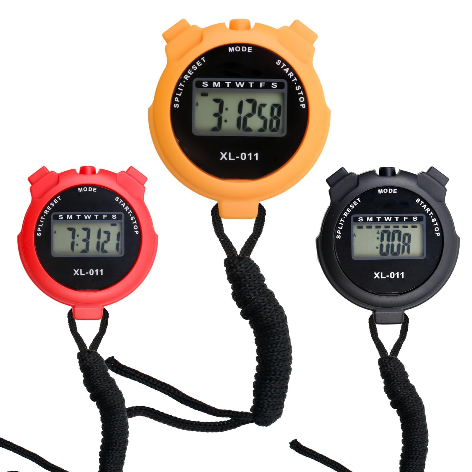 3PCS Stopwatch Set, Digital Waterproof Stopwatch for Coaches Sports and Kitchen Timer, Accurate and Reliable Timing for Events Cooking Training Sessions