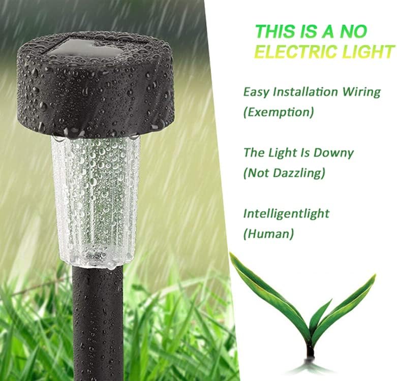 Miniatura 5 de Paquete de 10 luces solares de plástico LED para jardín, luces decorativas para jardín, villa, exteriores, impermeables, para paisajes