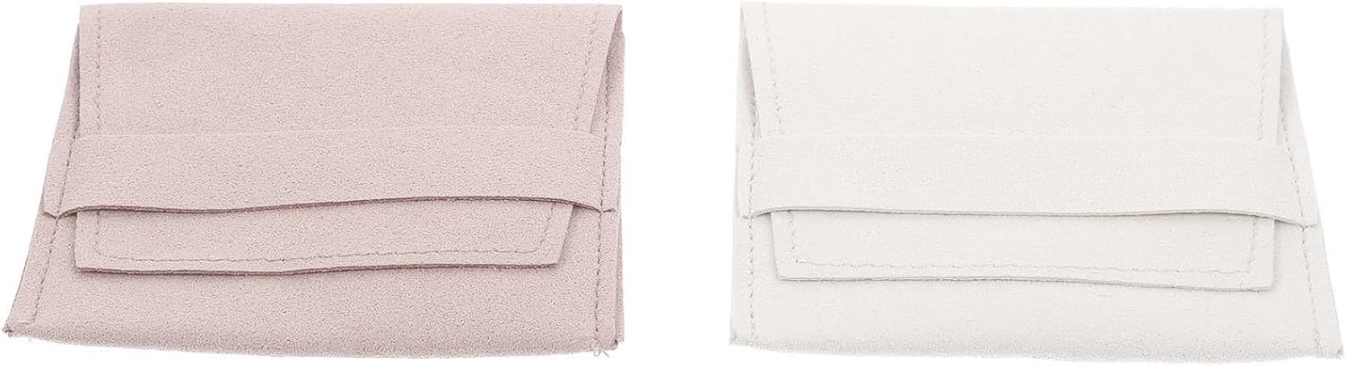 Veemoon 2pcs Flannel Jewelry Pouch Organizer Xmas Ring Bag for Small Jade