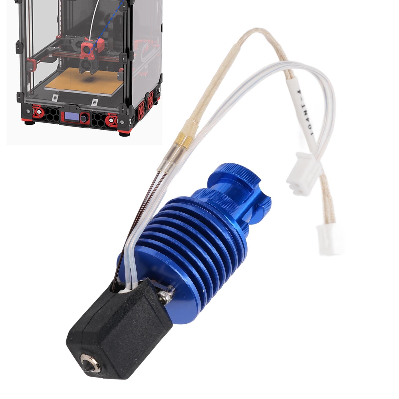 Kit de extremo caliente TZ V6 Boquilla de acero endurecido desmontable 24 V 60 W Bloque calefactor de cerámica Filamento de 0,4 mm de diámetro 1,75 mm para impresora 3D End