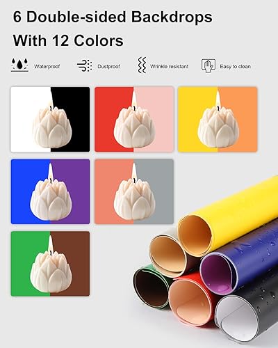 Miniatura 4 de PULUZ - Caja de estudio fotográfico, mini caja de luz plegable, anillo de luz LED, portátil, estudio fotográfico, fotografía, tienda de campaña, kit