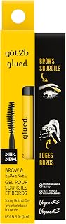 got2b Glued 2-in-1 Brow Gel & Edge Control - Strong Hold, Sweat-Resistant Clear Finish with Castor Oil, 0.54oz