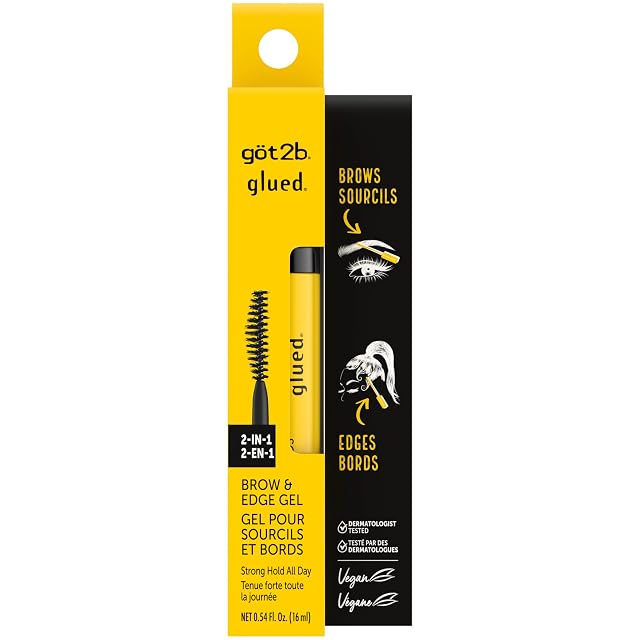 got2b Glued 2-in-1 Brow Gel Edge Control 0 54 Fl Oz Strong Hold Styling Eyebrow Gel and Hair