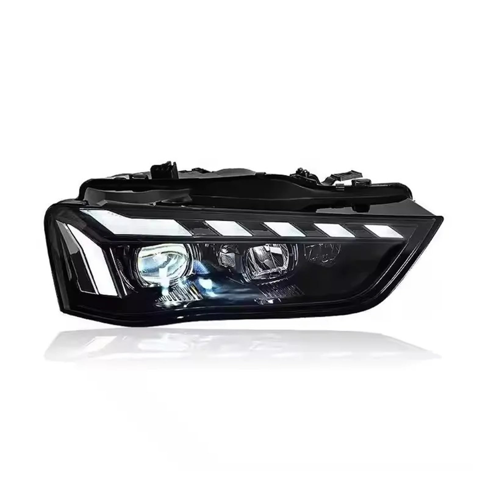 Fari Anteriori per Audi A4 B8 B8.5 con luci diurne a LED (DRL) 2013-2016, modificati, con Lente proiettore S4, Plug And Play (-/ Originali).