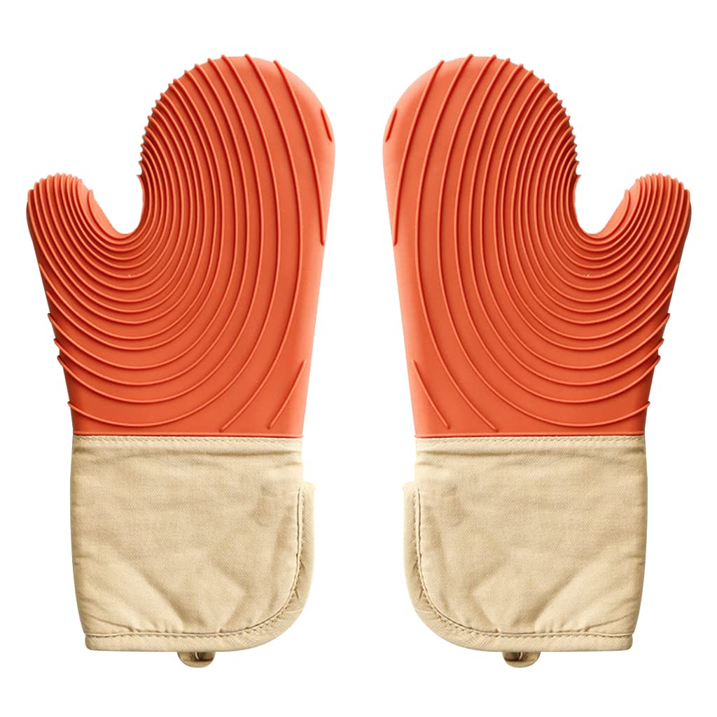 Buxuaaaa Saving Space Oven Gloves with Textured Grip for Grilling Cooking Baking BBQ Kitchen Cooking Gift Home Microwave Gloves for Hands