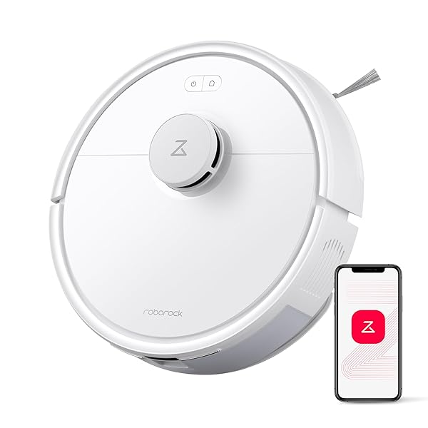 roborock Q7 L5 Robot Vacuum and Mop Combo, 8,000Pa Suction, Upgraded from Q5 Pro, Dual Anti-Tangle System, LiDAR Navigation, No-Go Zones, Self-Charging Robotic Vacuum Cleaner, White