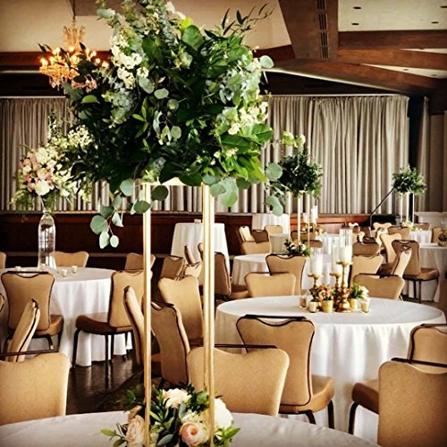 Everbon Pack Of 10 Wedding Flower Vase Metal Flower Stand Gold Flower Column Elegant Wedding Table Centerpiece Wedding Flower Decoration Vase (31.5'' Tall) #TOP1