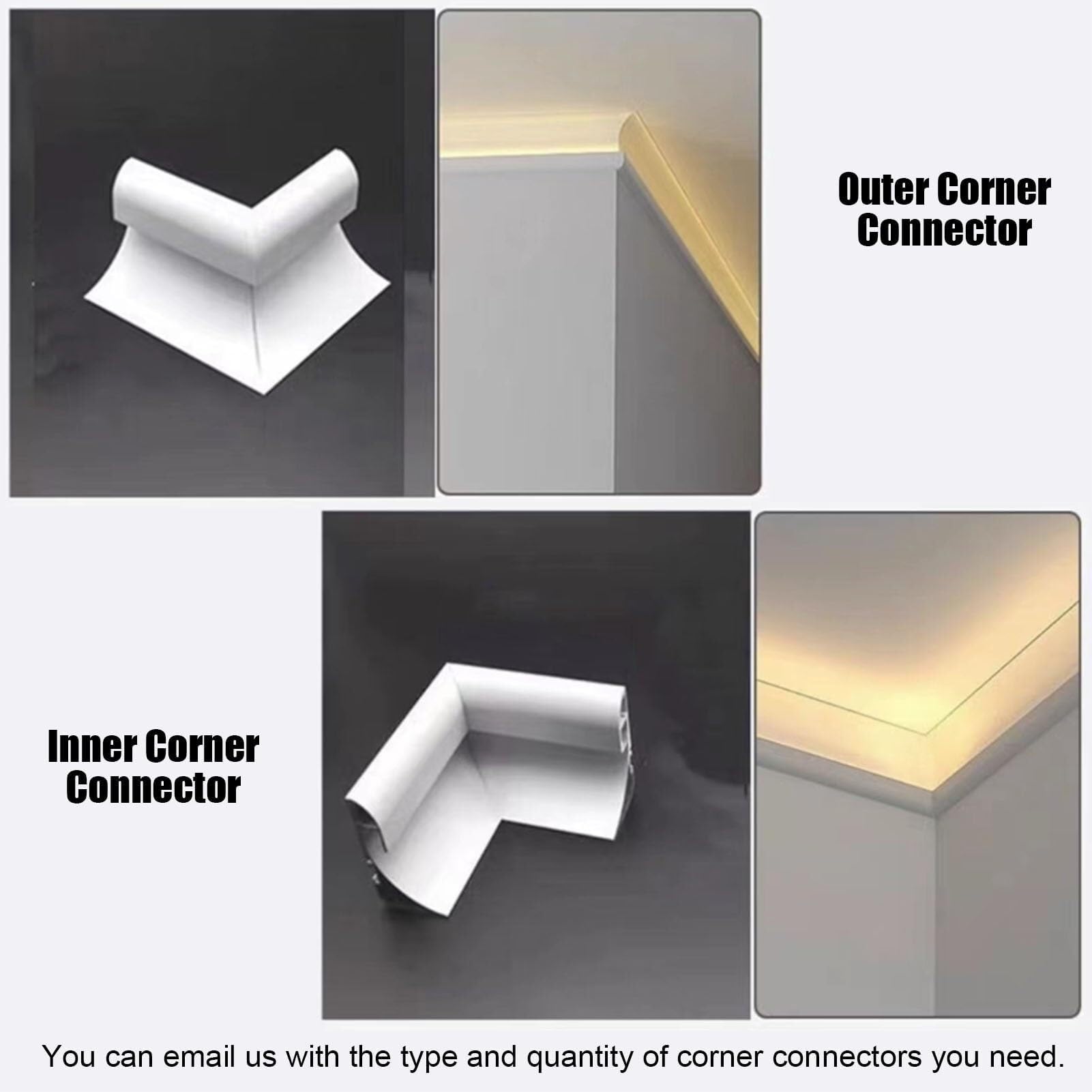 Anpassbare Aluminium-LED-Krone, 16 m, indirekte Beleuchtung, Extrusion für Heimkino und Deckenwanddekoration, schwarzes Sockelleistenprofil