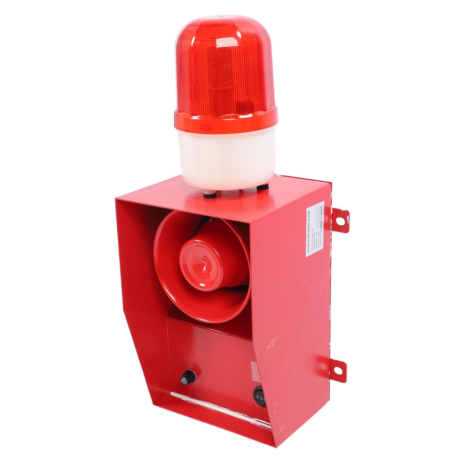 Alarma De Sirena Industrial, 120db Sonido Industrial Y Luz De Alarma Cuerno con Sonido Recordatorio De Ambulancia De Bomberos Luz Estroboscópica Intermitente De Emergencia a
