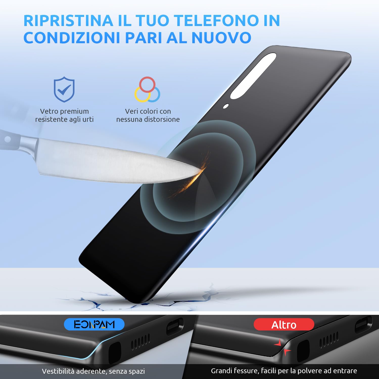 Vetro Posteriore IStable Per Xiaomi 14 – Con Lente E Kit Attrezzi, Antigraffio, Nero