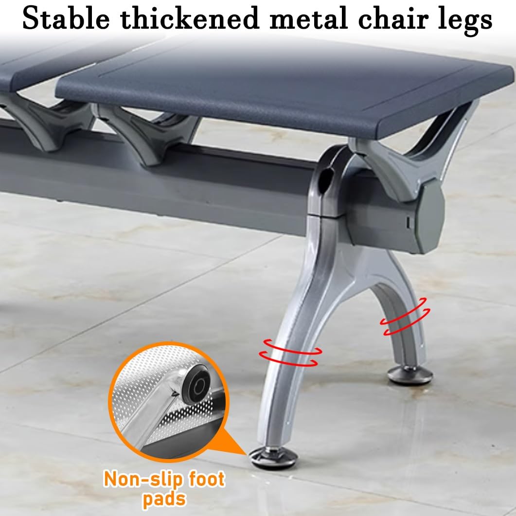 Sillas de Sala de Espera de 2 plazas, Banco de Sala de Espera de Cuero sintético, Silla de Oficina sin Brazos, Banco de recepción de Acero para Aeropuerto, para clínica, Hospital, peluquería