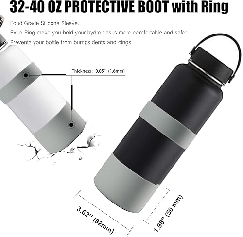 Miniatura 8 de Greant Funda protectora doble para botella de agua compatible con Hydro Flask, funda flexible de silicona compatible con funda Hydroflask, funda