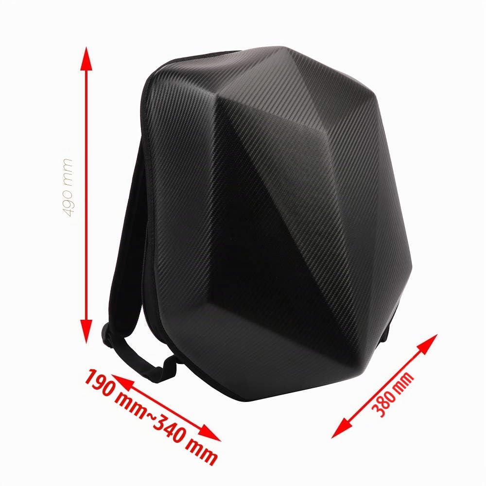 JFG RACING Zaino Rigido Moto, A Forma di Diamante in Fibra di Carbonio Impermeabile Capiente (30 L) per Attività all’aperto Viaggi Campeggio Ciclismo