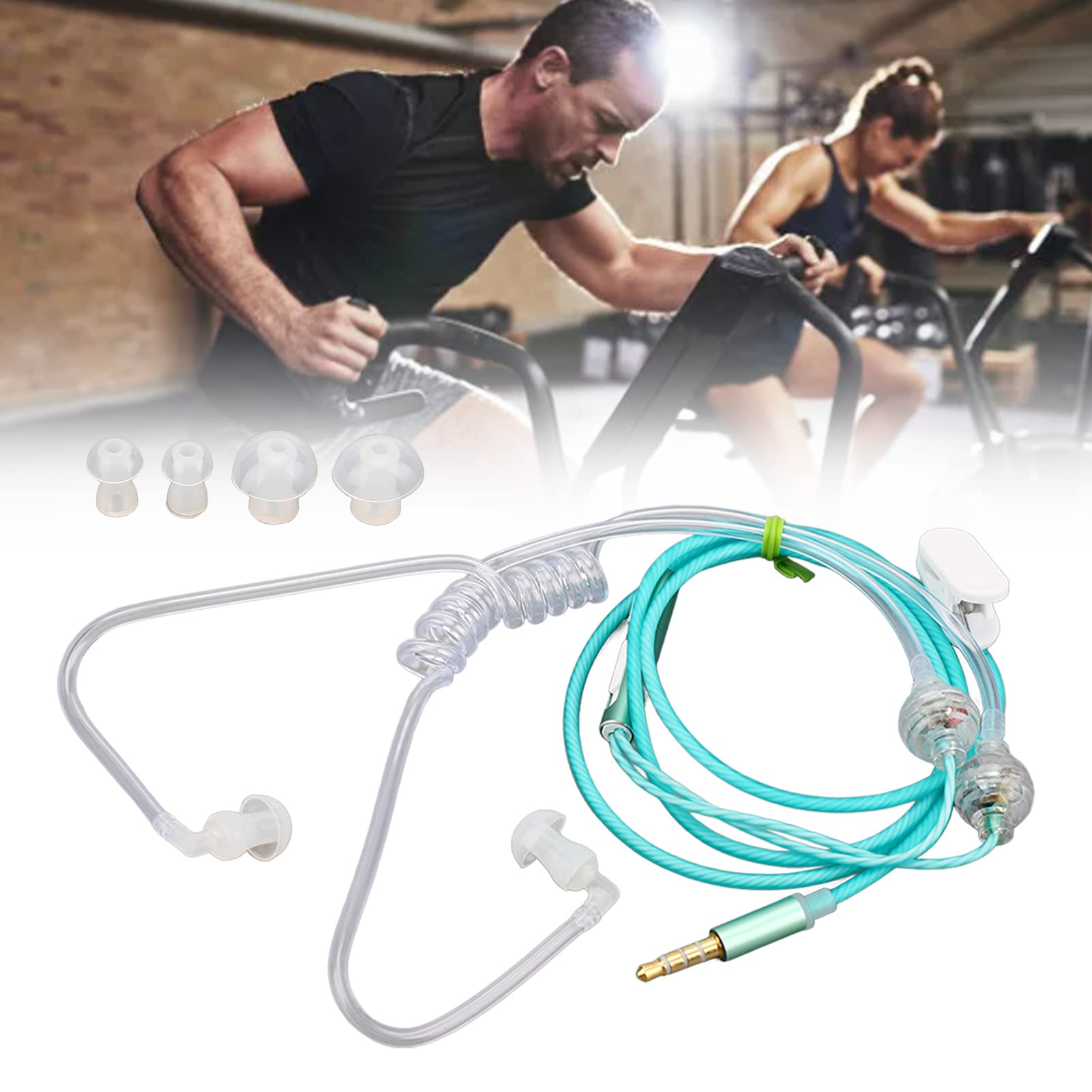 Cuffie Air Tube, Auricolari Bilaterali Air Tube Universali da 3,5 Mm, Cuffie Anti Radiazioni con Cancellazione del Rumore e Suono Premium, per Tablet Laptop Cellulari (Verde)