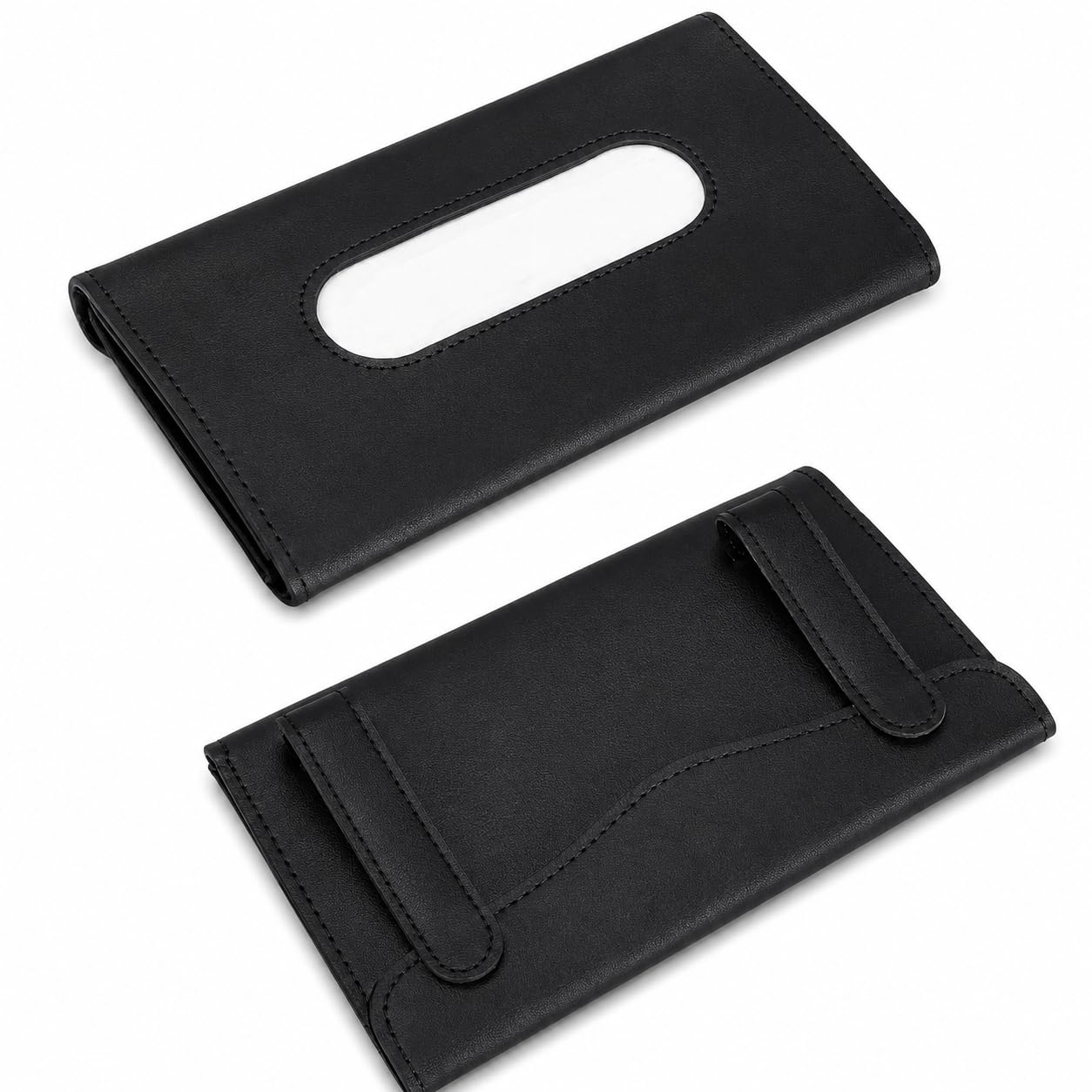 Car Tissue Holder for Sun Visor, Car Visor Napkin Holder, Tissue Box Pouch for Car Interior Accessories, Easy Pull Tissue Holder for Travel and Daily Driving (Black)-image-21