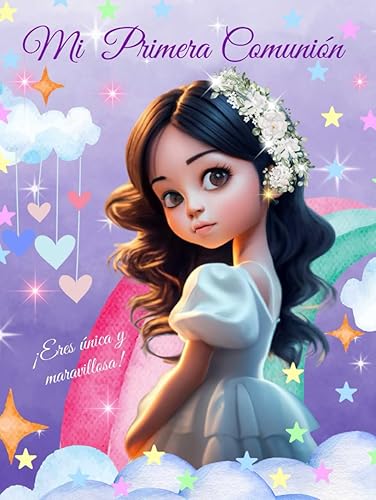 Mi Primera Comunión. Libro de firmas, alegre, colorido. Libro para dedicatorias, fotos, datos del día especial, anécdotas, recordatorios, oraciones, ... Comunión. Detalles. My first communion