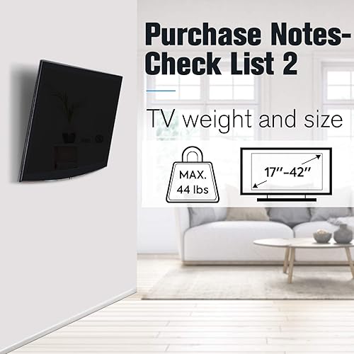 Miniatura 6 de Mounting Dream Soporte de pared para TV para la mayoría de televisores de 17 a 42 pulgadas, soporte de montaje de TV inclinable de hasta VESA 7.874